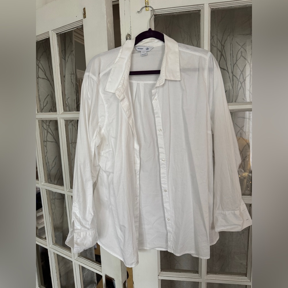 Old Navy Oxford style Classic White Button Down Shirt XXL